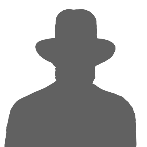 Silhouette of an Amish man.